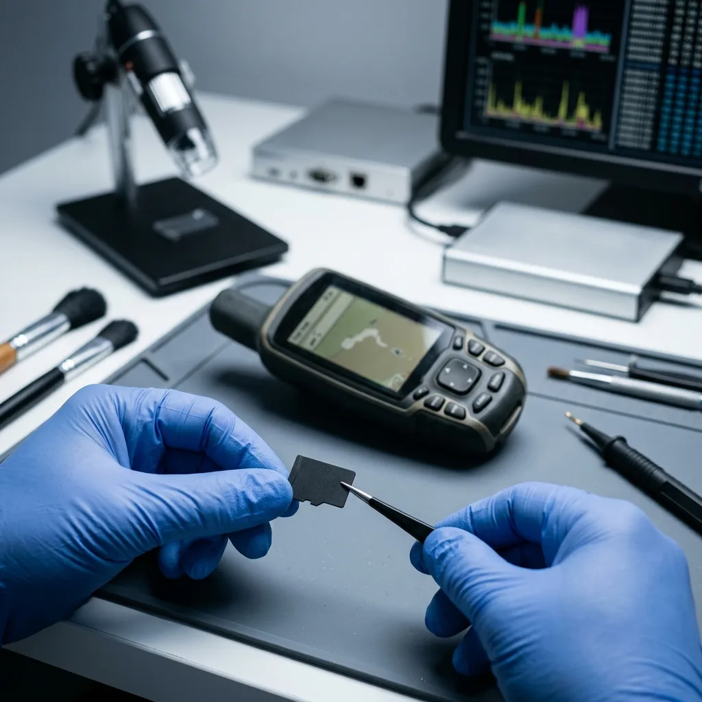 Carte mémoire de GPS préservée avant analyse de perte de données