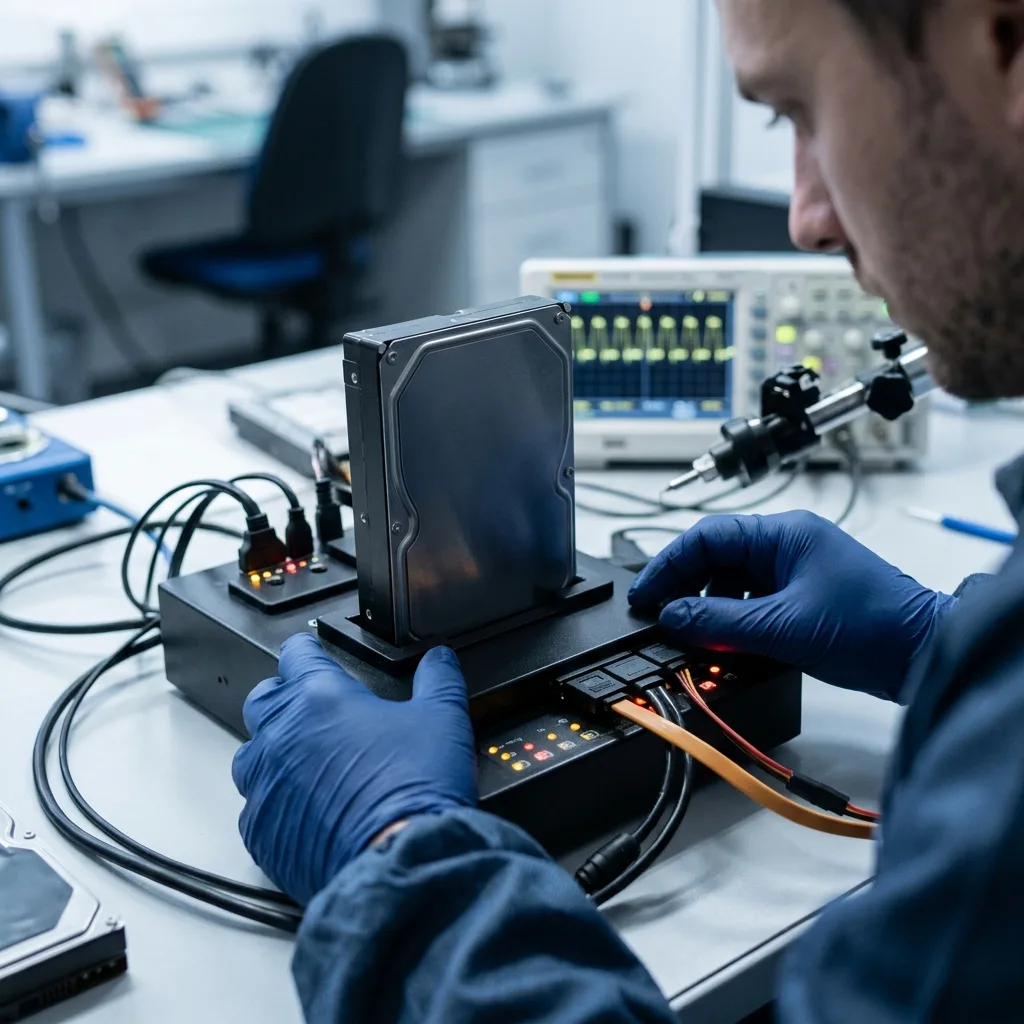 Disque dur de vidéosurveillance présentant des symptômes de panne avant diagnostic