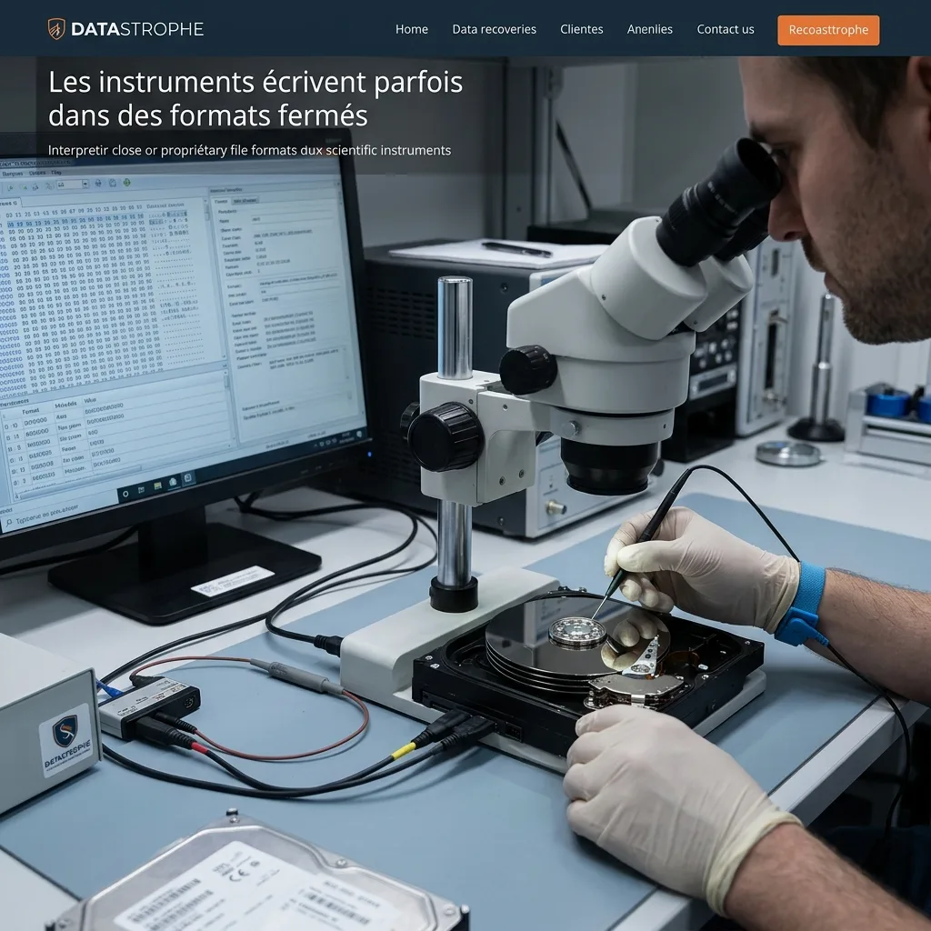 Les instruments écrivent parfois dans des formats fermés en contexte de récupération de données