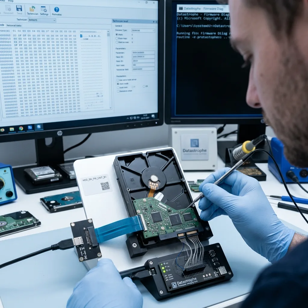 Disque dur en diagnostic pour panne firmware et récupération de données