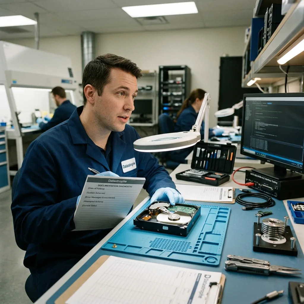 Documenter l'incident pour orienter le diagnostic en contexte de récupération de données