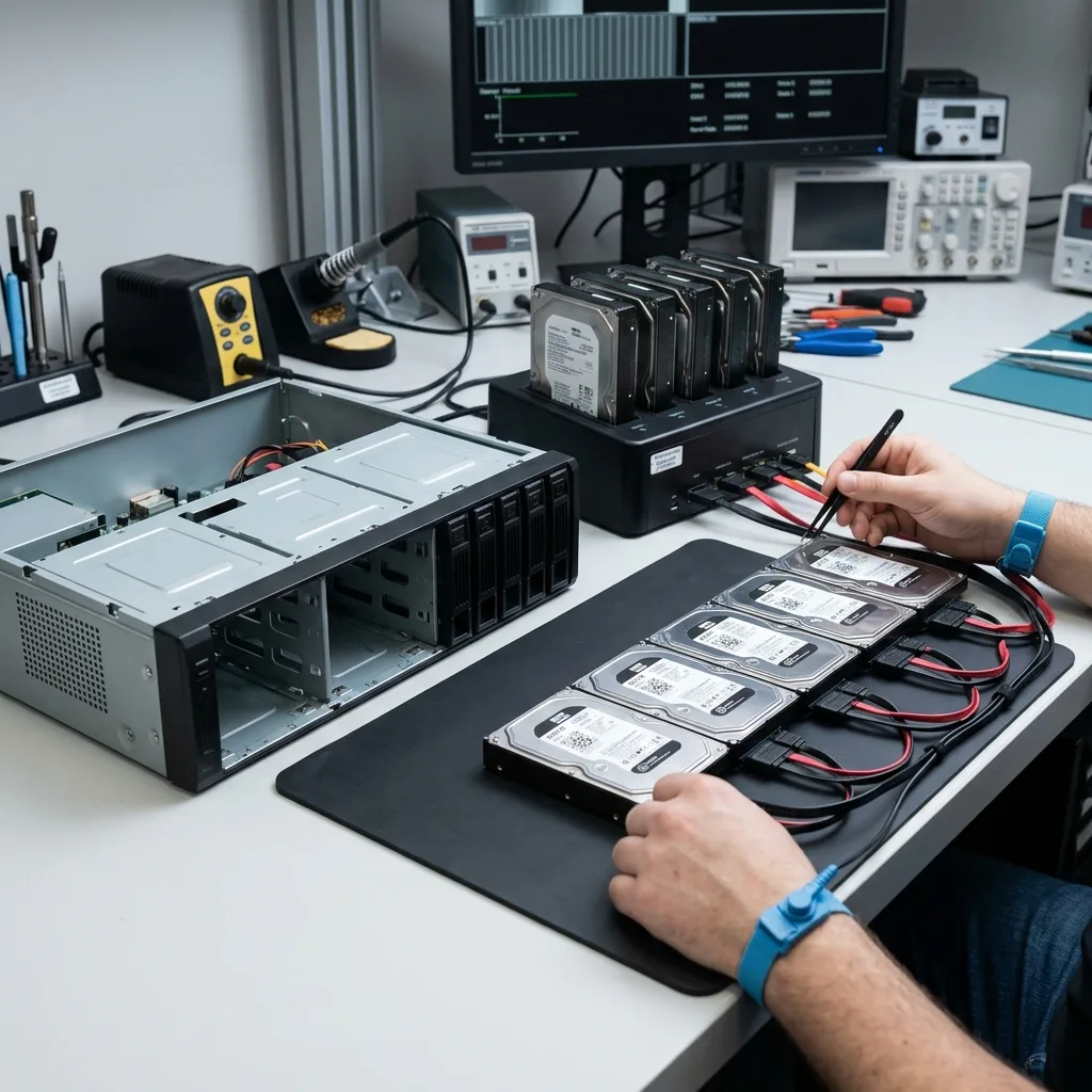 Disques de vidéosurveillance organisés en volume RAID dans un environnement de diagnostic