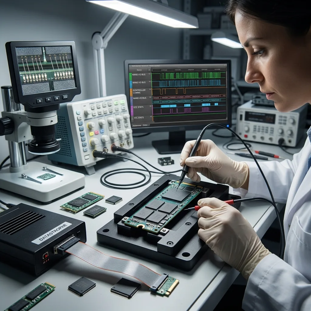 Diagnostiquer contrôleur, nand et chiffrement en contexte de récupération de données