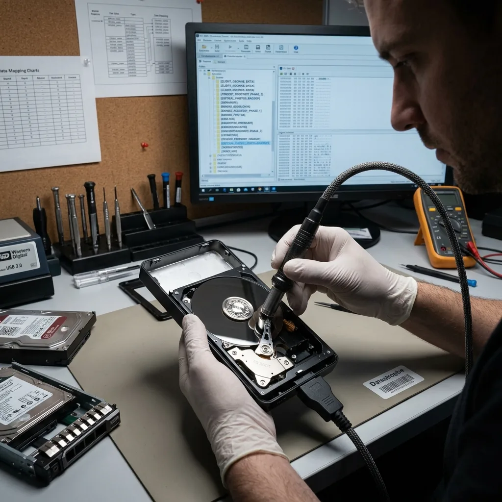 Priorités, fichiers critiques et contrôle pour Récupération de données sur disque dur externe