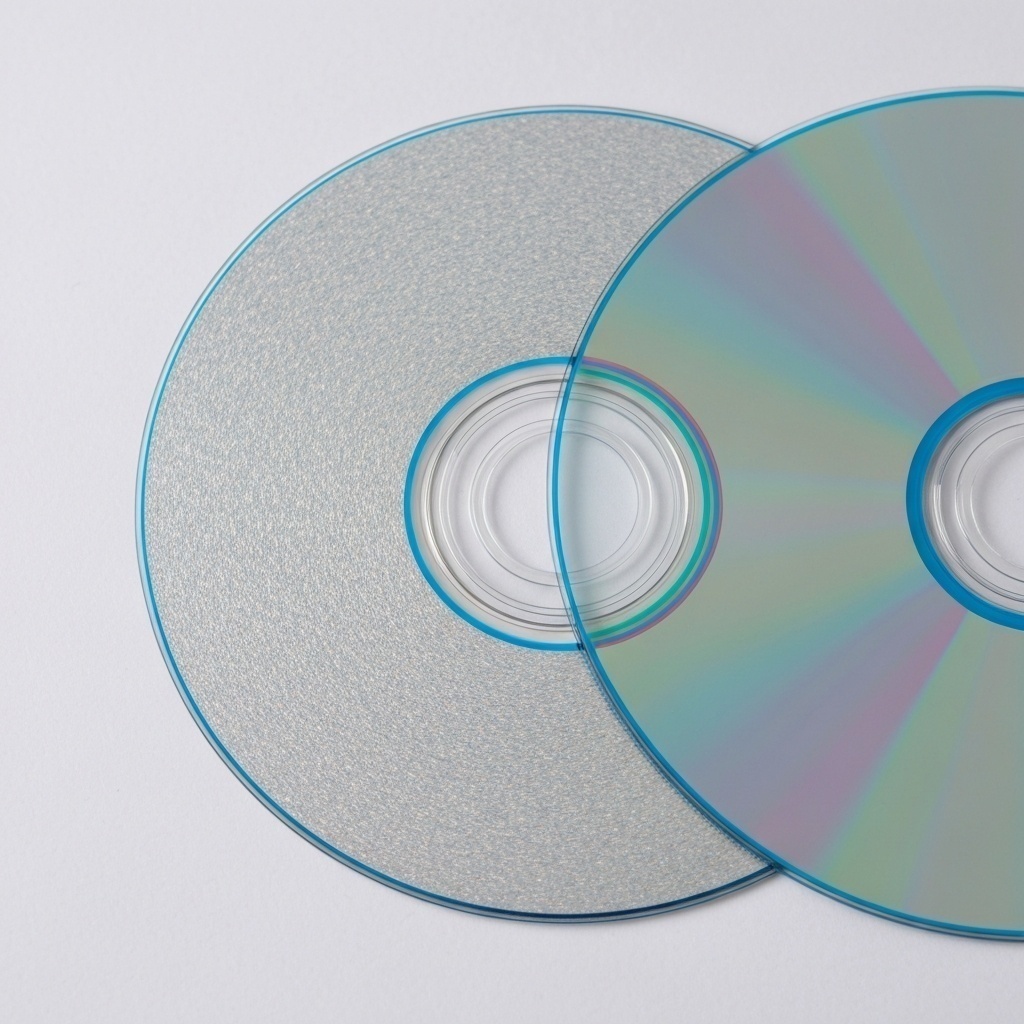 Comparaison visuelle des densités de données entre un CD, un DVD et un disque Blu-ray sous grossissement.