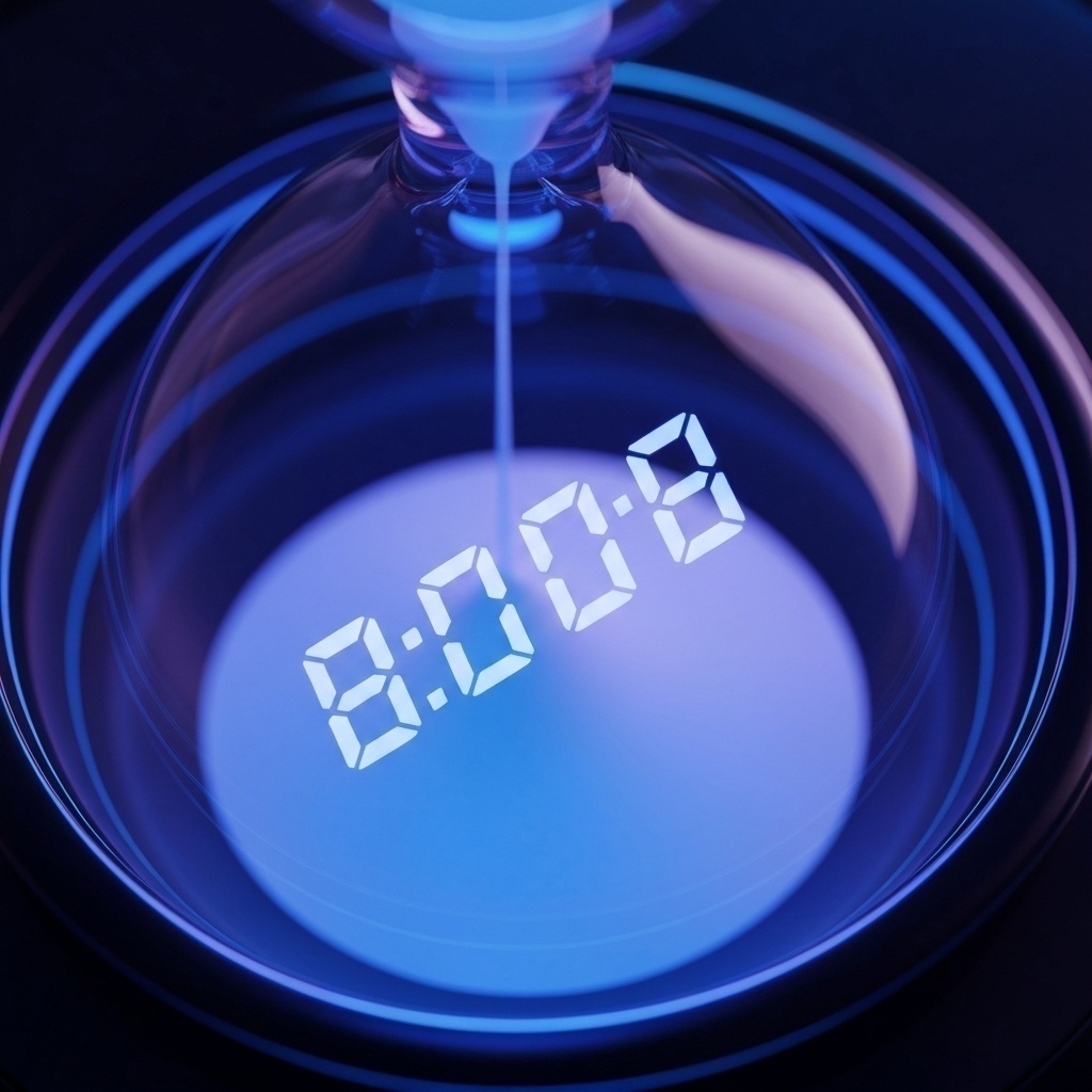 Gros plan sur un sablier ou une horloge digitale, symbolisant le temps critique de détection et de réaction.